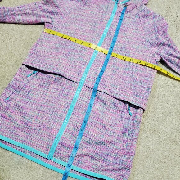 IVIVVA LULULEMON Full Zip Lightweight Jacket Windbreaker Packable Plaid Girls 14 - Picture 15 of 16